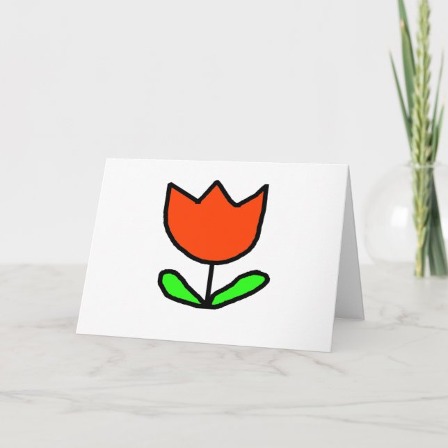 Tarjeta De Agradecimiento Tulip Rojo (Anverso)