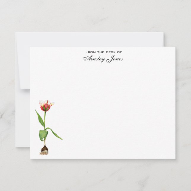 Tarjeta De Agradecimiento Tulipán acuarela personalizada (Anverso)