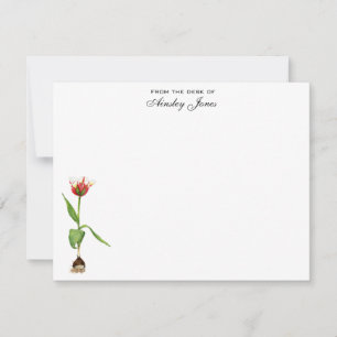 Tarjeta De Agradecimiento Tulipán Acuarela Personalizado Plano