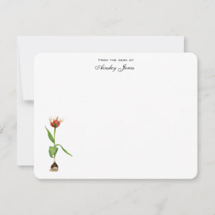 Tarjeta De Agradecimiento Tulipán Acuarela Personalizado Plano