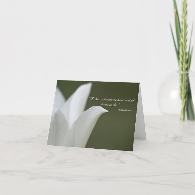 Tarjeta De Agradecimiento Tulipán blanco gracias por tu simpatía (Anverso)