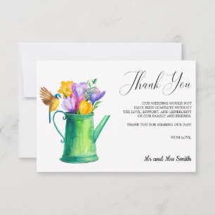 Tarjeta De Agradecimiento Tulipán de flor de moda, agua puede Boda Gracias