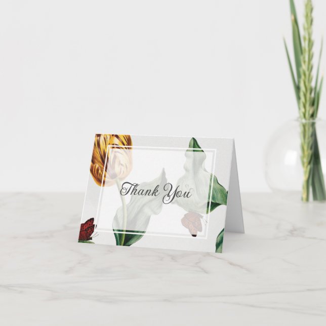 Tarjeta De Agradecimiento Tulipán floral mínimo moderno (Anverso)