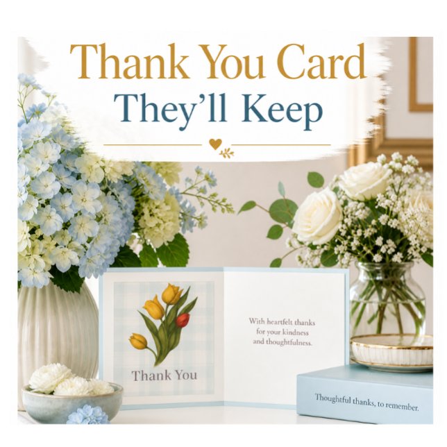 Tarjeta de agradecimiento Tulipán | Nota floral el (Elegant tulip thank you cards designed to impress—perfect for heartfelt notes and stylish gifting.)