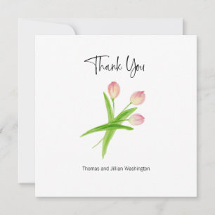 Tarjeta de agradecimiento Tulipanes acuarela perso
