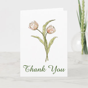 Tarjeta De Agradecimiento Tulipanes Botánico Floral