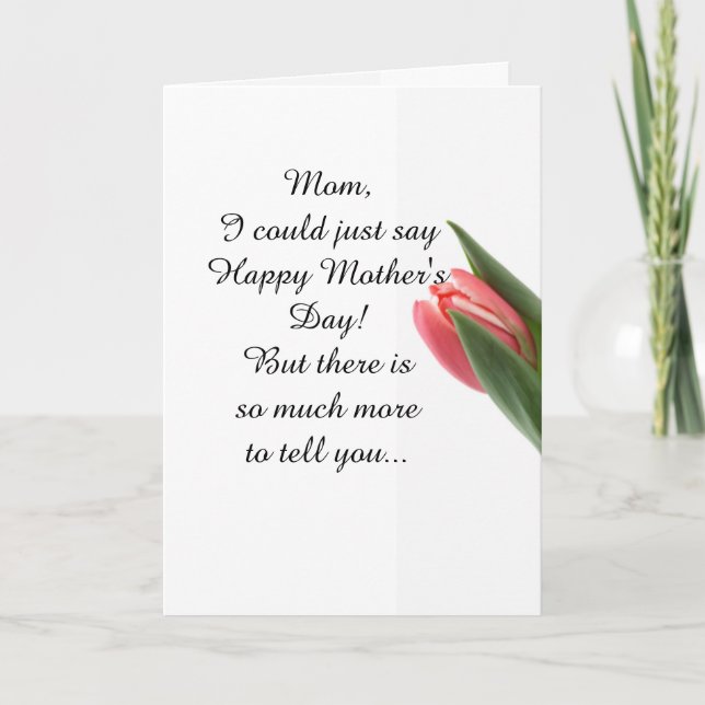 Tarjeta De Agradecimiento Tulipanes del rosa del día de madre de la hija (Anverso)