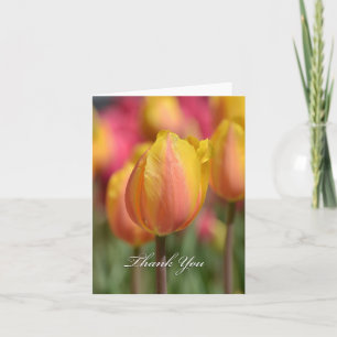 Tarjeta De Agradecimiento Tulipanes rosados/amarillos