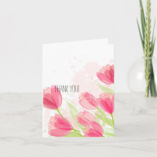 Tarjeta De Agradecimiento Tulipanes rosados Gracias