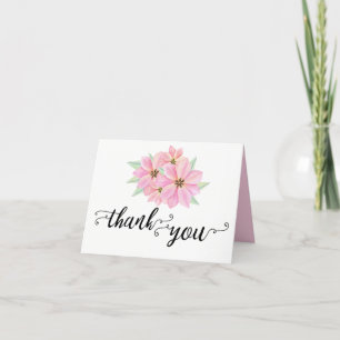 Tarjeta De Agradecimiento Tulipanos de color de agua rosa