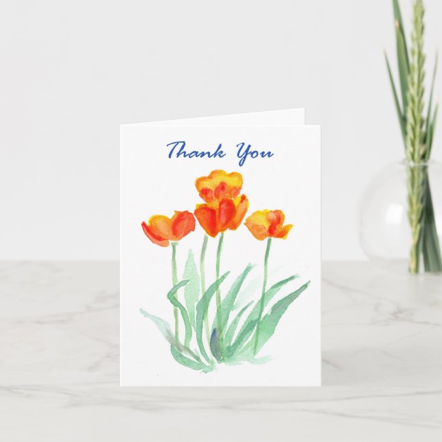 Tarjeta De Agradecimiento 'Tulips' Gracias Notecard (Anverso)