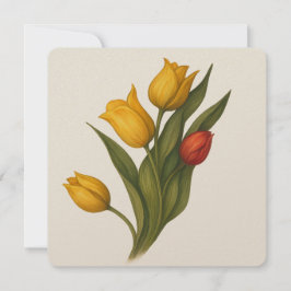 Tarjeta De Agradecimiento Tulips Square, Plum & Rubor, Elegante Floral Graci