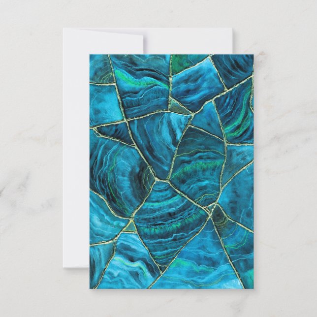 Tarjeta De Agradecimiento Tulum Cenote Turquoise Marble (Anverso)