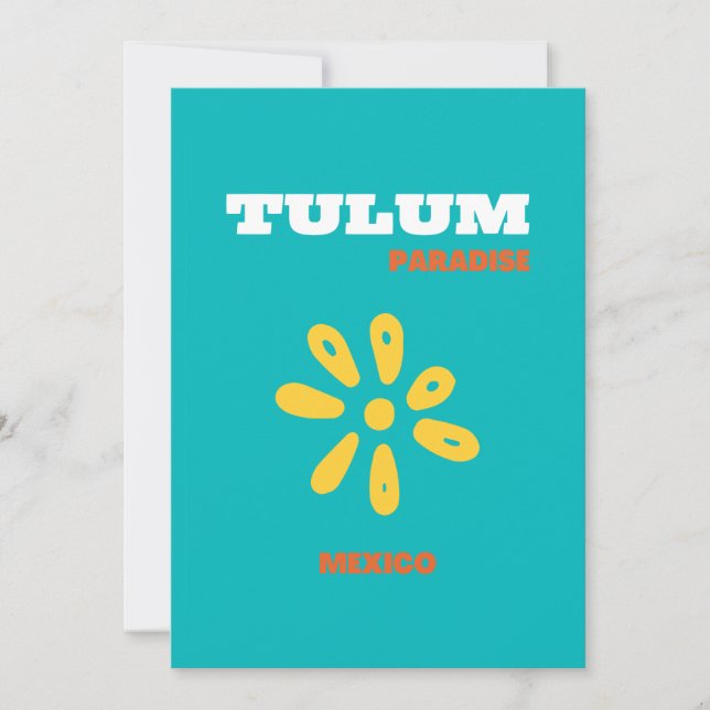 Tarjeta De Agradecimiento Tulum, México, arte de viajes, turquesa (Anverso)