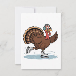Tarjeta De Agradecimiento Turco Gobbler de Acción de Gracias para Patinar So