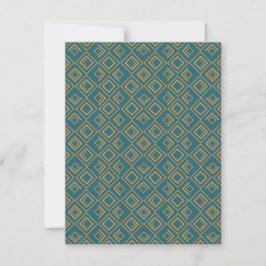 Tarjeta De Agradecimiento Turquesa Art Deco 