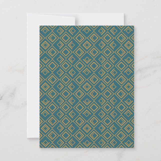 Tarjeta De Agradecimiento Turquesa Art Deco  (Anverso)