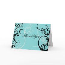 Turquesa con floritura de remolino negro