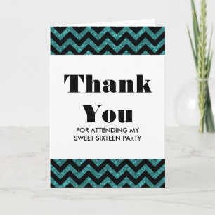 Tarjeta de agradecimiento Turquoise Chevron Purpur