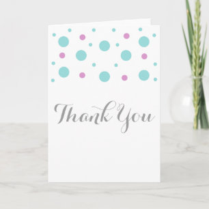 Tarjeta de agradecimiento Turquoise Fuchsia Confet