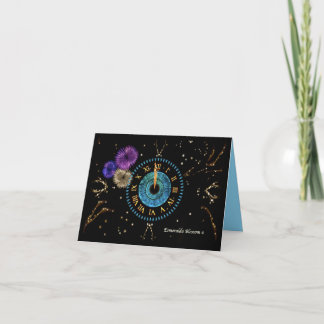 Tarjeta De Agradecimiento Turquoisel Midnight Clock