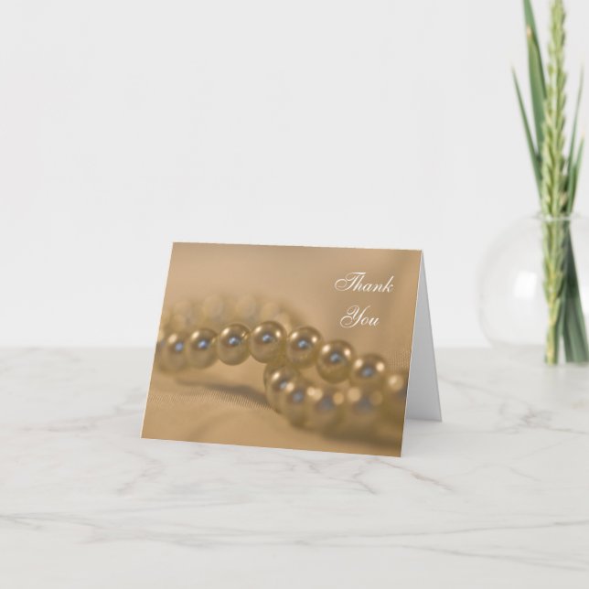 Tarjeta De Agradecimiento Tusted Pearls Bridesmaid Gracias (Anverso)