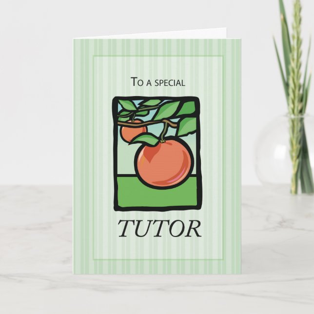 Tarjeta De Agradecimiento Tutor, profesor Gracias, Apple (Anverso)