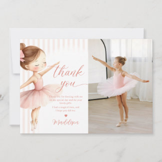 Tarjeta De Agradecimiento Tutu Ballerina Ballet Dancer Girl Birthday Photo