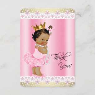 Tarjeta De Agradecimiento Tutu de bailarina étnica niña bebé Gracias
