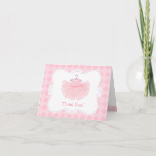 Tarjeta De Agradecimiento Tutu de Bailarina Marroquí Rosa Gracias