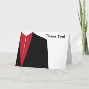 Tarjeta De Agradecimiento Tuxedo negro y rojo gracias
