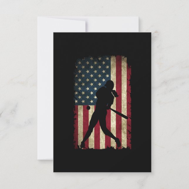 Tarjeta De Agradecimiento Tween Chicas Softball Stube Bandera de Estados Uni (Anverso)