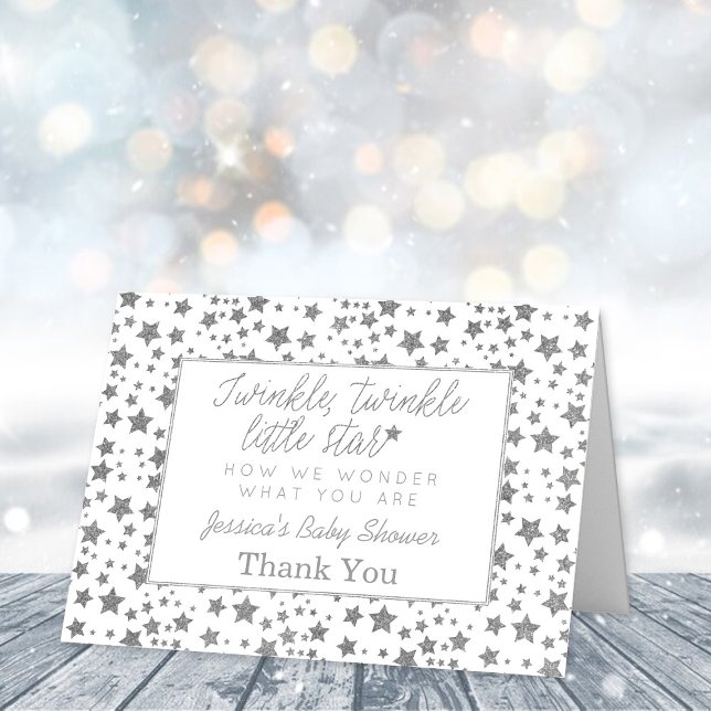 Tarjeta De Agradecimiento Twink, Twinkle Little Star Baby Shower Gracias (Subido por el creador)