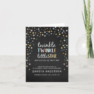 Tarjeta De Agradecimiento Twinkle Little Star Confetti Chalkboard Gracias