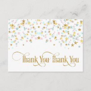 Tarjeta De Agradecimiento Twinkle Little Star Gracias Blanco o Cualquier Col