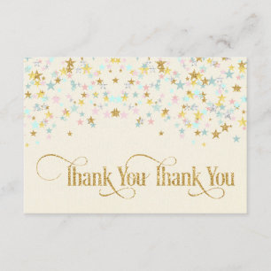 Tarjeta De Agradecimiento Twinkle Little Star Gracias Crema