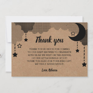 Tarjeta De Agradecimiento Twinkle Little Star Kraft Baby Shower Gracias