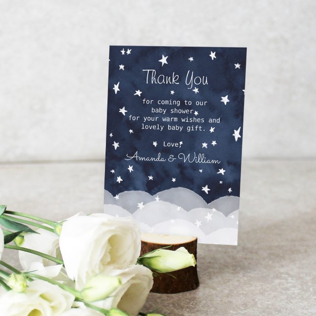 Tarjeta De Agradecimiento Twinkle Little Star Whimsical Baby Show Gracias (Subido por el creador)
