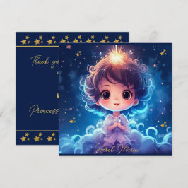 Tarjeta De Agradecimiento Twinkle Little Starry Princess Chica Birthday