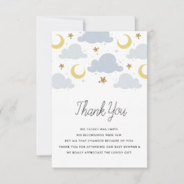 Tarjeta De Agradecimiento Twinkle pequeña estrella pequeña ducha de bebé gra