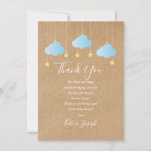 Tarjeta De Agradecimiento Twinkle Twinkle Baby Boy Shower Gracias Poema