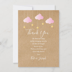 Tarjeta De Agradecimiento Twinkle Twinkle Baby Shower Gracias Poema