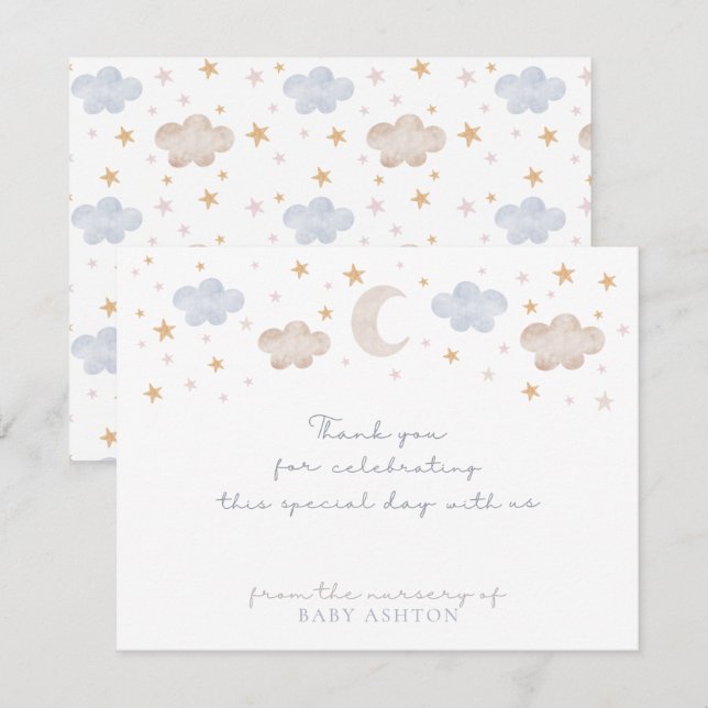 Tarjeta de agradecimiento Twinkle Twinkle Little S (Anverso / Reverso)