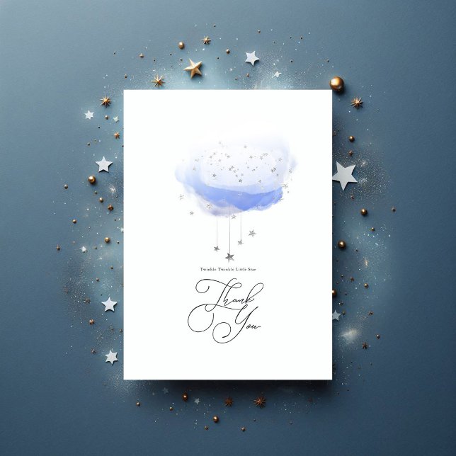 Tarjeta De Agradecimiento Twinkle Twinkle Little Star Baby Shower (Twinkle Twinkle Little Star Baby Shower Thank You Card)
