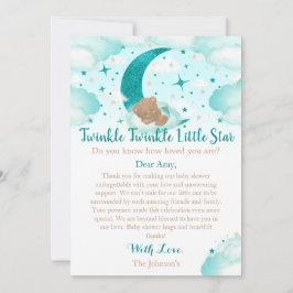 Tarjeta De Agradecimiento Twinkle Twinkle Little Star Bear Baby Shower