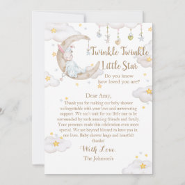 Tarjeta De Agradecimiento Twinkle Twinkle Little Star Bunny Baby Shower