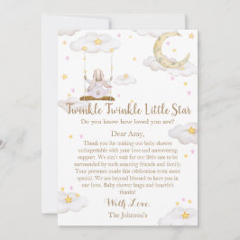 Tarjeta De Agradecimiento Twinkle Twinkle Little Star Bunny Baby Shower