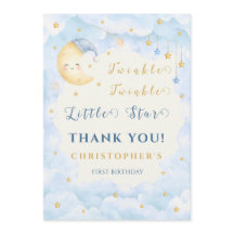 Twinkle Twinkle Little Star Primer Cumpleaños Azul