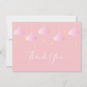 Tarjeta De Agradecimiento Twinkle Twinkle Little Star Rosa Gracias