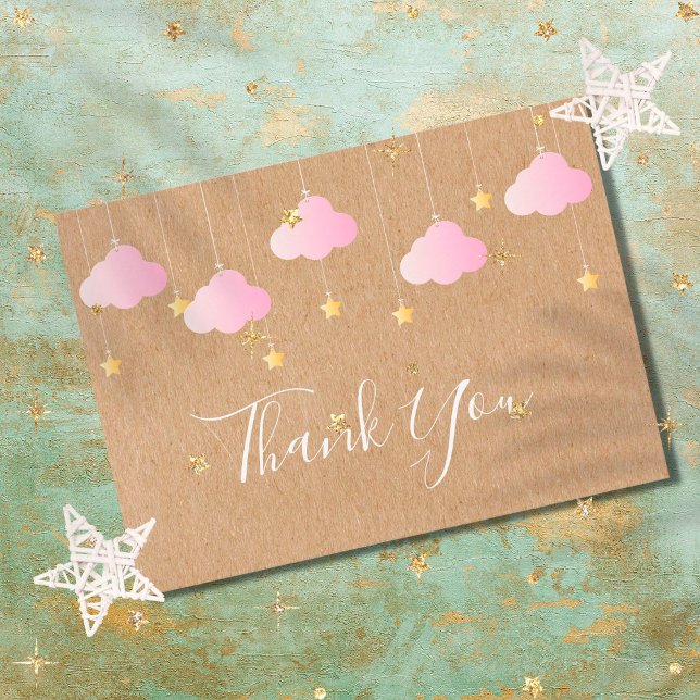 Tarjeta De Agradecimiento Twinkle Twinkle Pequeña Estrella Niña Gracias (Subido por el creador)